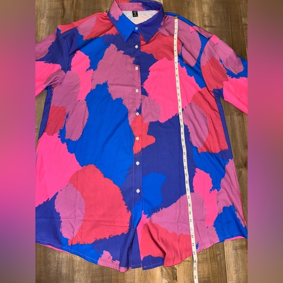 SHEIN Curve Women’s Celure Plus Colorblock Button Front Belted Dress Size 2XL - Picture 7 of 8